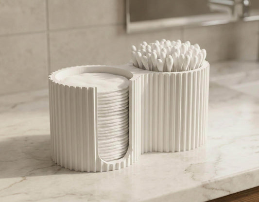 Dual Cotton Pad & Cotton Swab Organizer