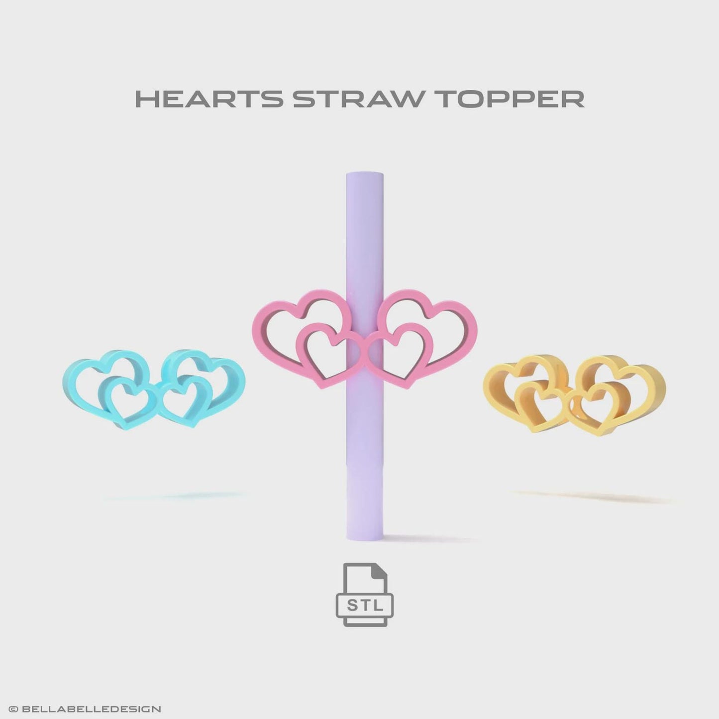 Love Hearts Straw Topper