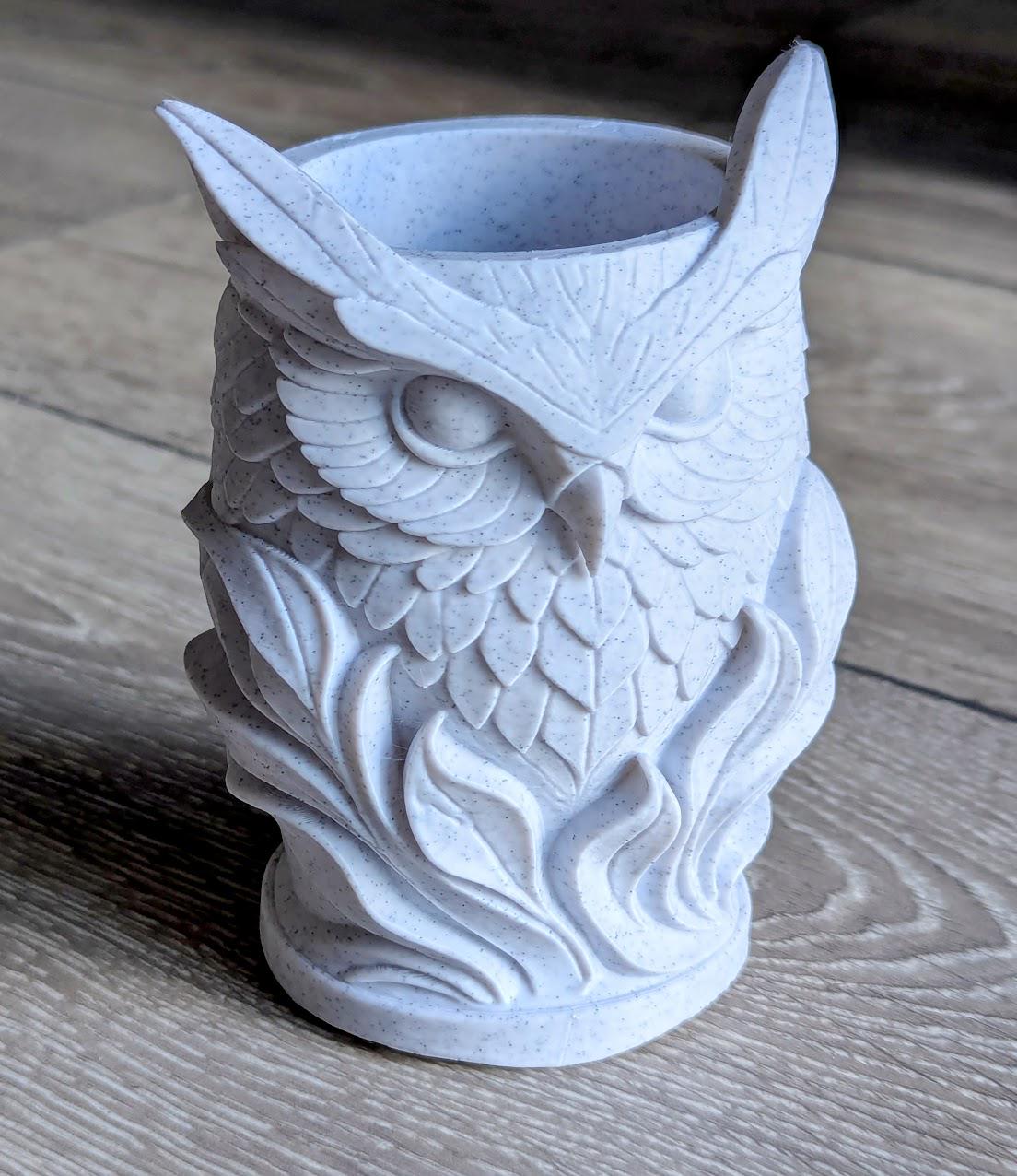 Unique Carved Owl Holder