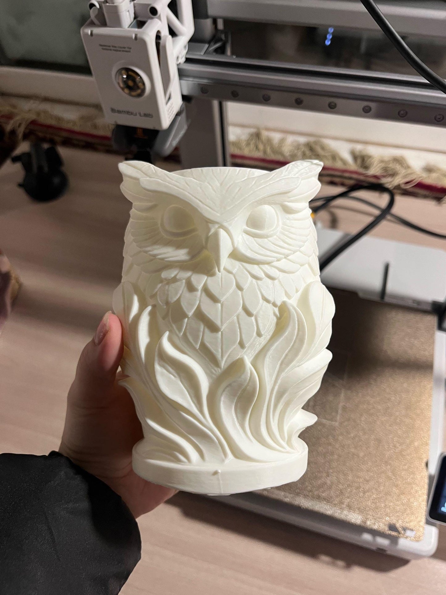 Unique Carved Owl Holder