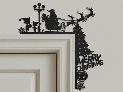 Door Corner Hangers-Merry Christmas Santa