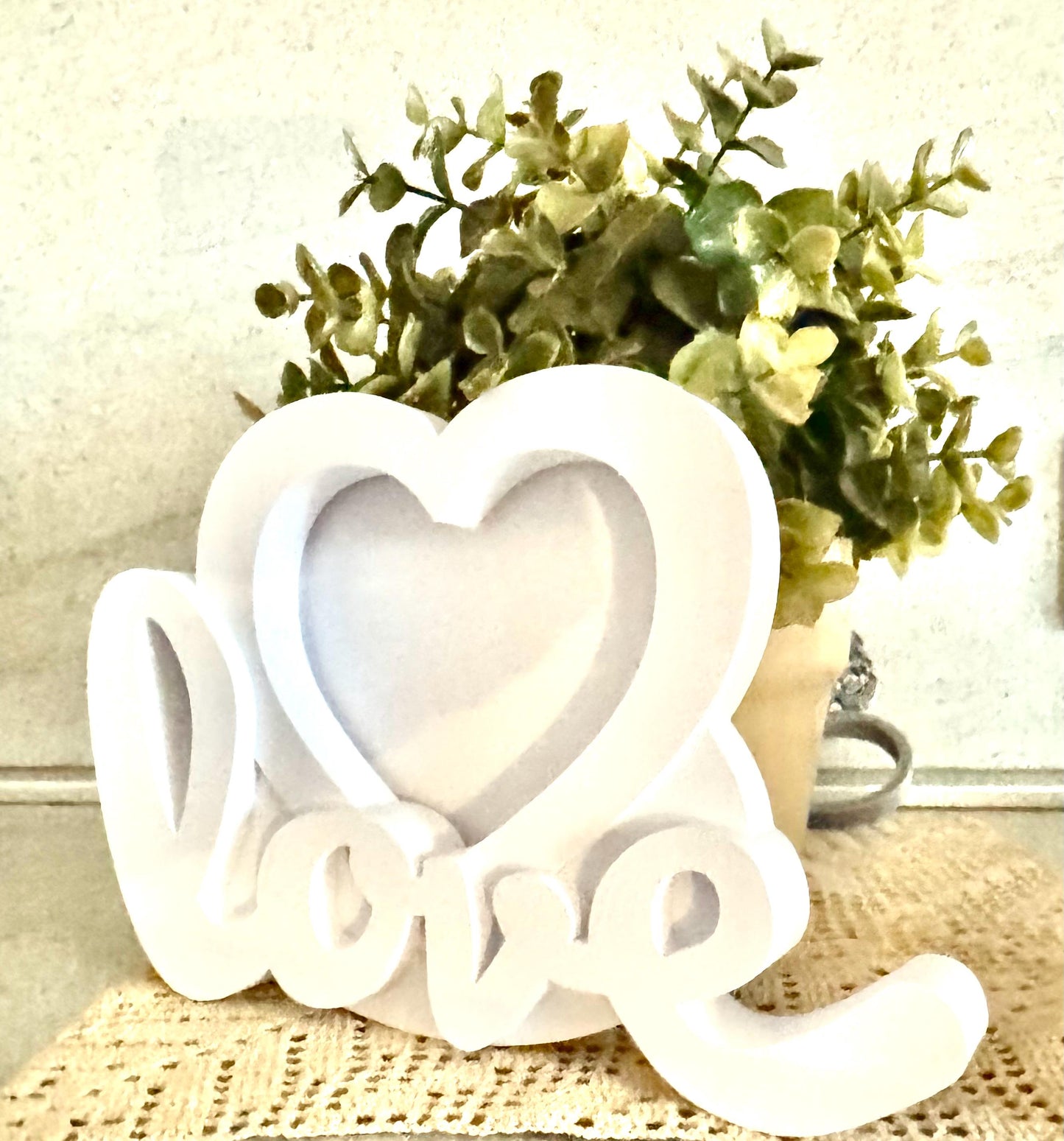 LOVE Photo Frame | Heart Center Couple Picture Display | Valentine’s Day Gift