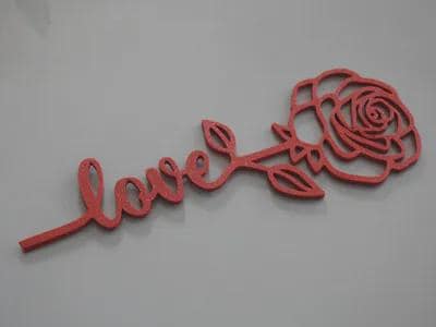 LOVE Rose Script Décor – 3D Printed Valentine’s Day Gift
