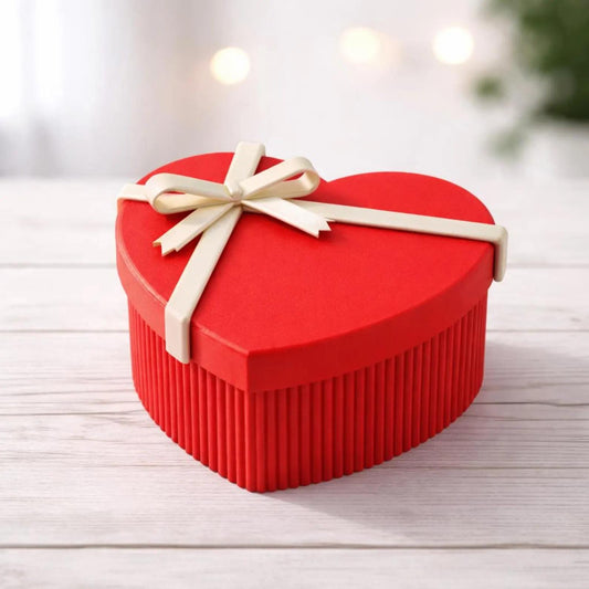 Heart Gift Box with Bow| Valentine Ribbon Lid Style | Jewelry & Small Gift Storage