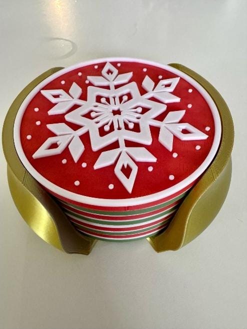 Snowflake Holiday Coasters, Set of 4