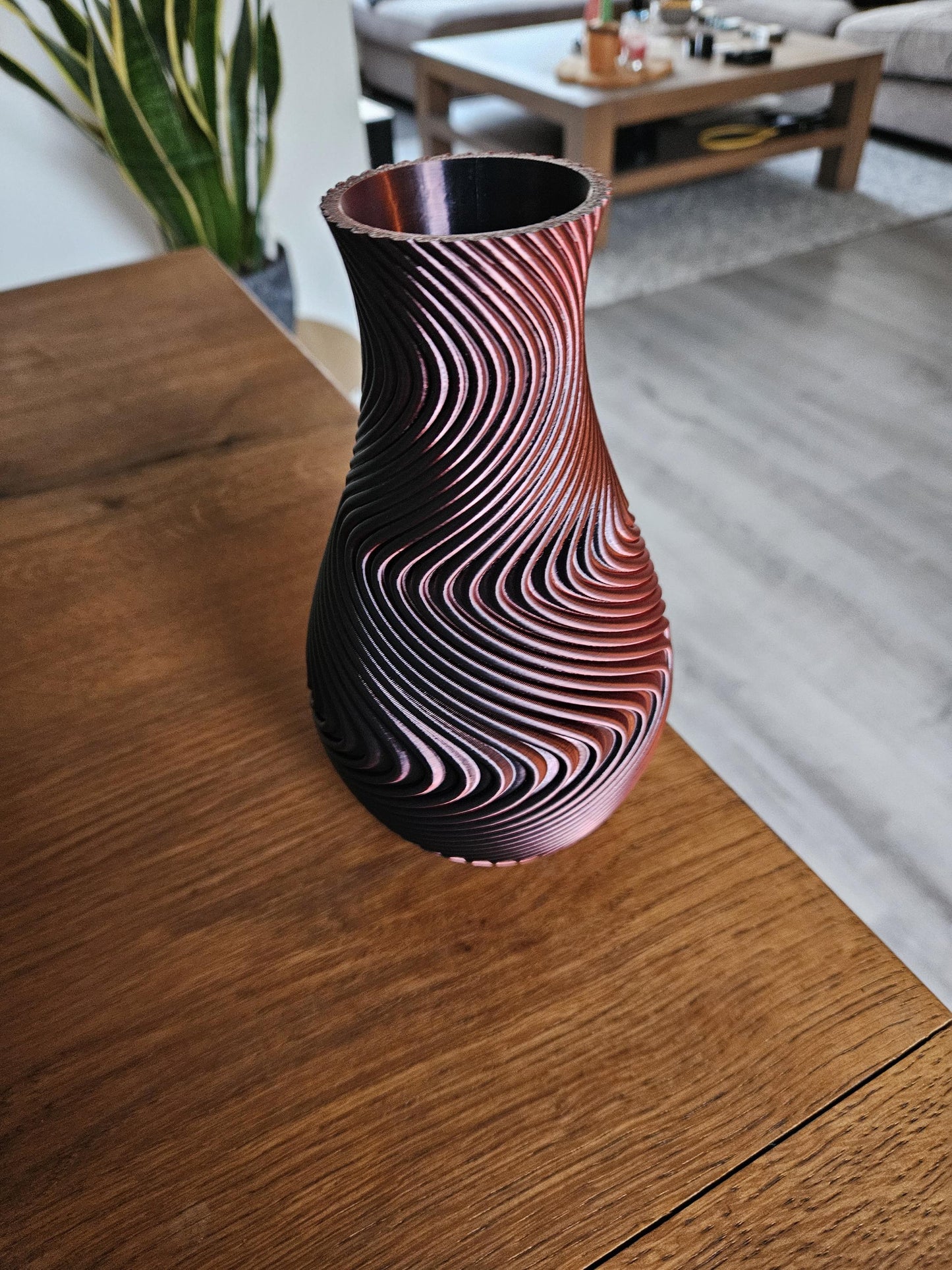 3D Printed Cosmic Swirl Vase – Modern Gradient Home Decor
