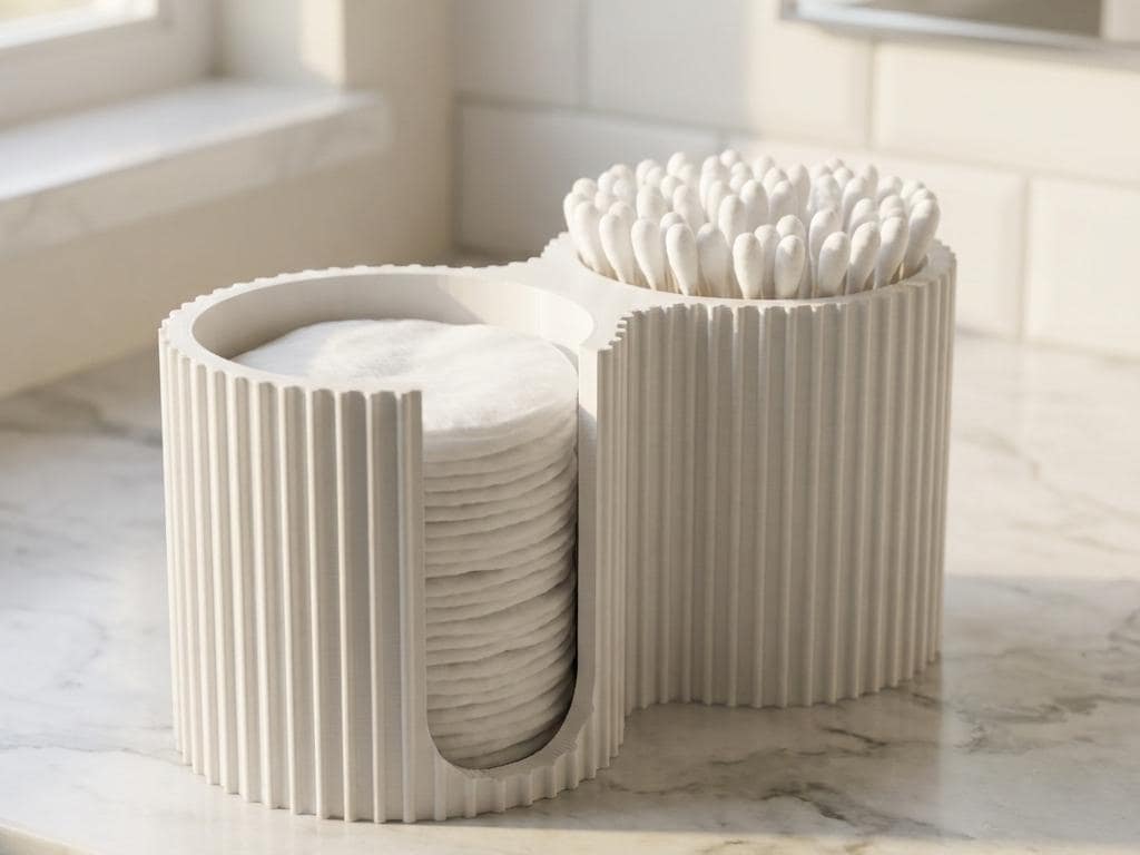 Dual Cotton Pad & Cotton Swab Organizer