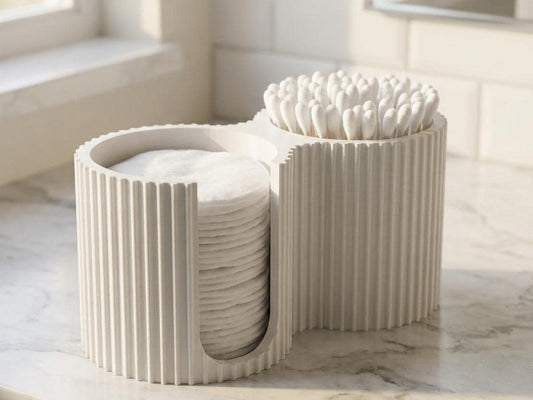 Dual Cotton Pad & Cotton Swab Organizer