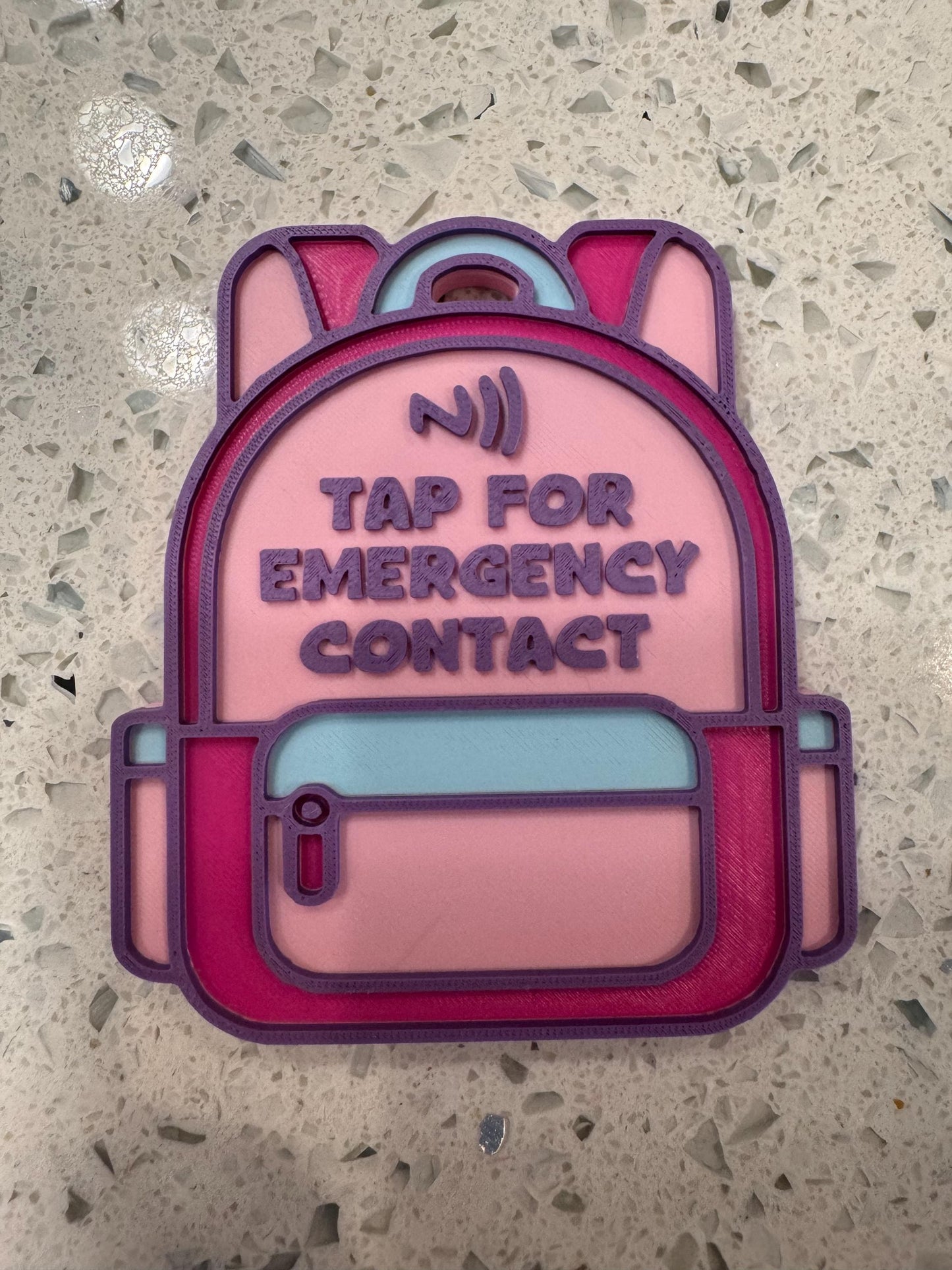 Personalized NFC Backpack Emergency Contact Tag | Kids Safety ID Tag | Tap for Emergency Contact | School Bag, Daycare & Travel Safety Tag