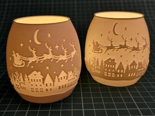 Tealight Santa Claus Christmas Lamp (set of 2)