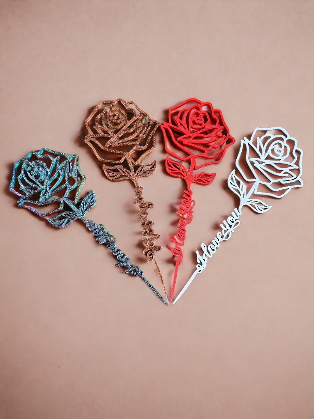Personalized “I Love You” Rose Stem