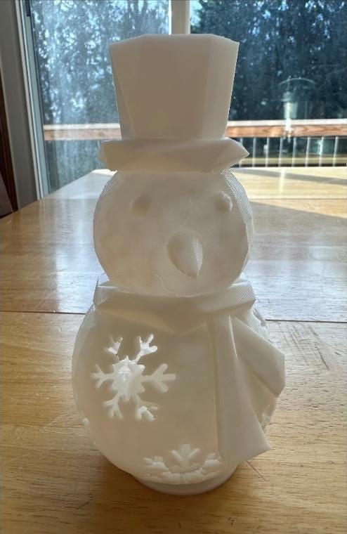 Christmas Snowman tea light