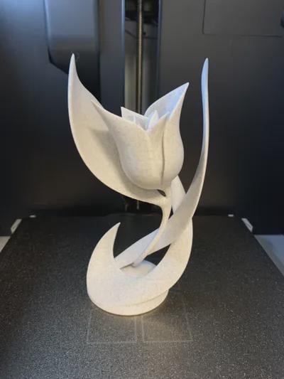 Eternal Bloom Sculptural Tulip Vase – Modern 3D Printed Art Décor