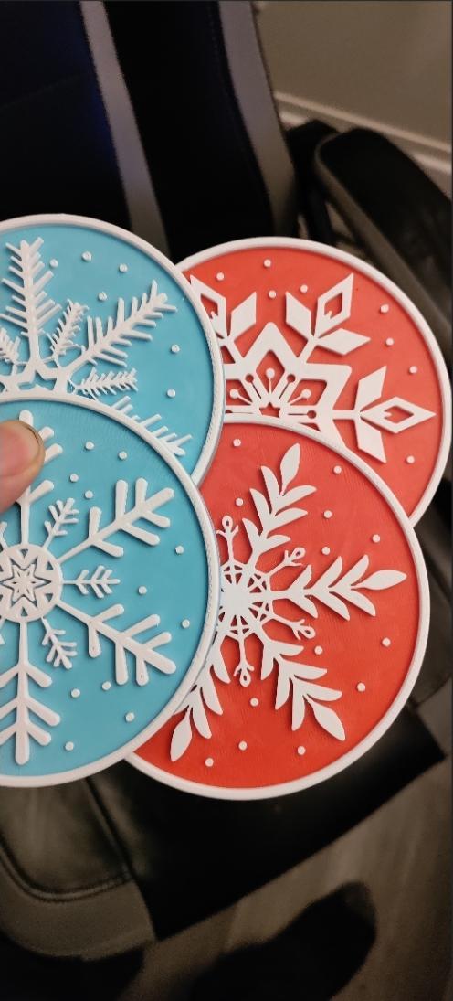 Snowflake Holiday Coasters, Set of 4