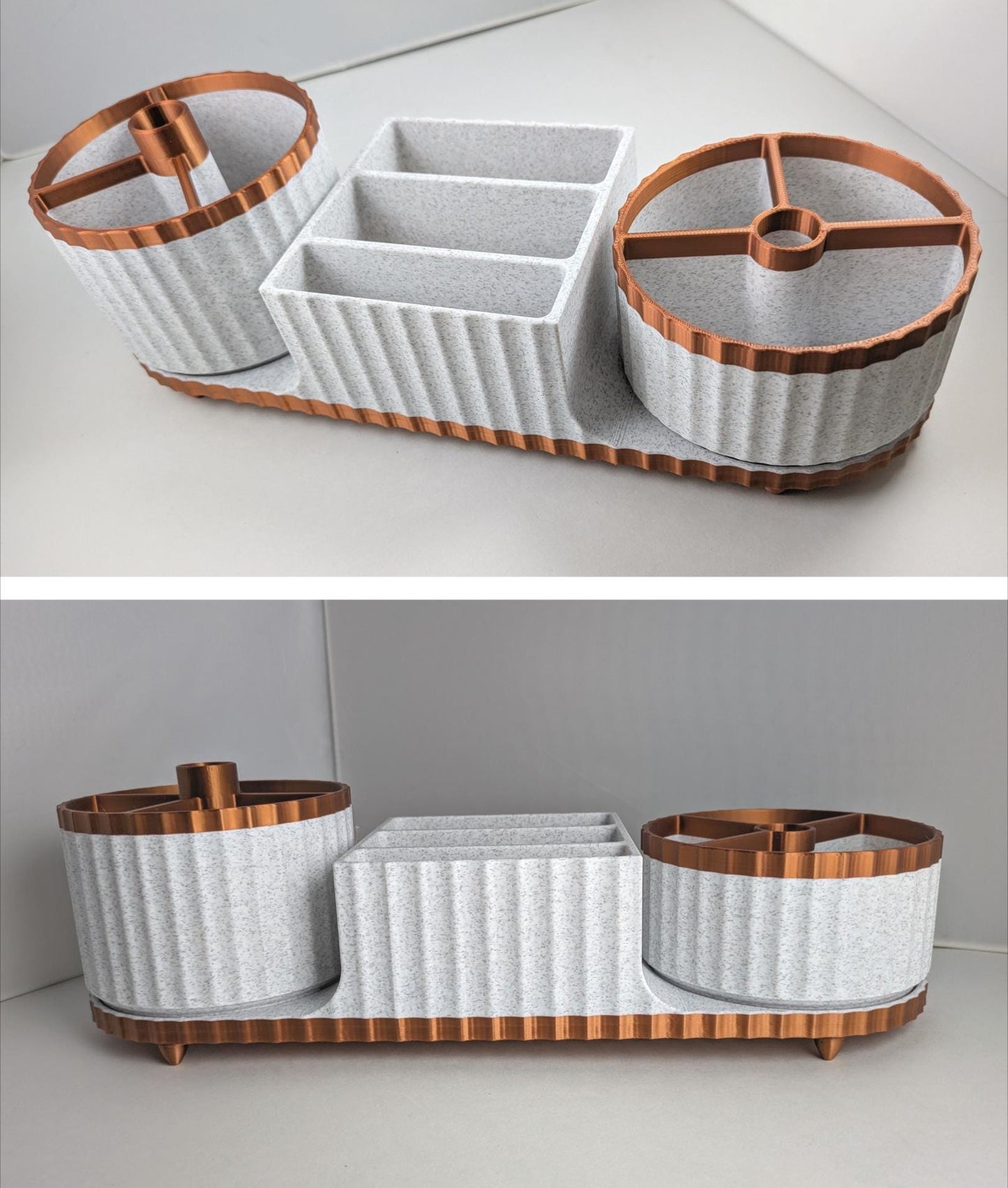 3D Printed Bathroom Organizer | Makeup & Vanity Storage Tray | Modern Cosmetic Holder | Countertop Organizer | Gift for Her