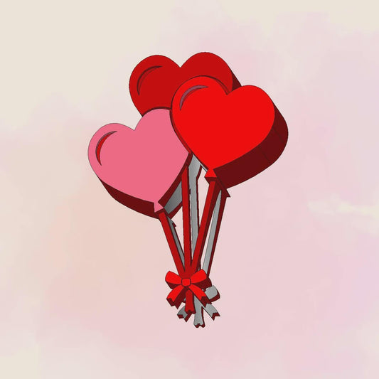 Valentine's Day, Balloons, Airy Hearts, Straw Topper