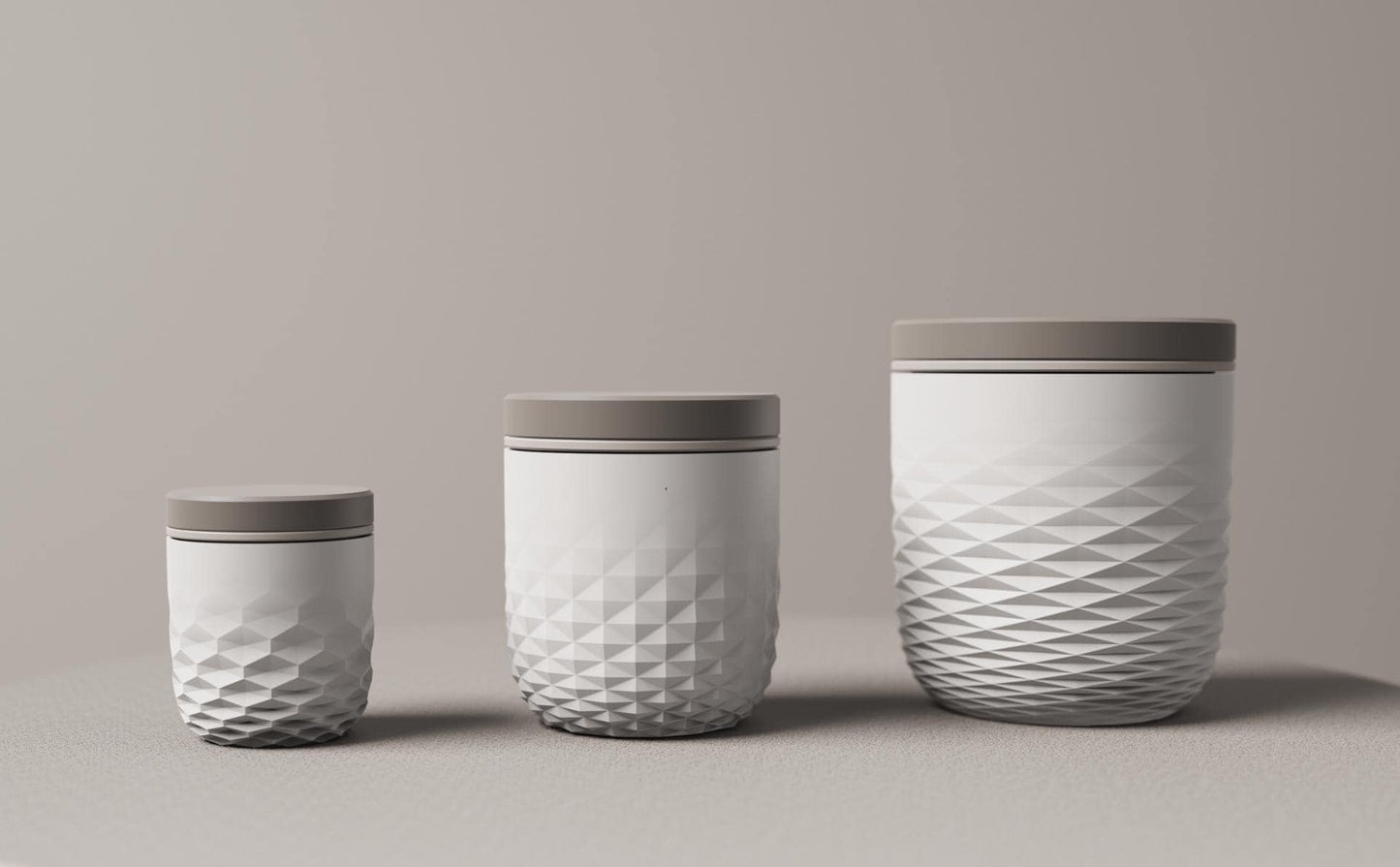 Textured Bathroom Canisters with Lids