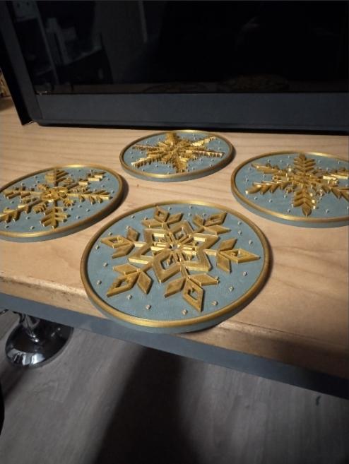 Snowflake Holiday Coasters, Set of 4