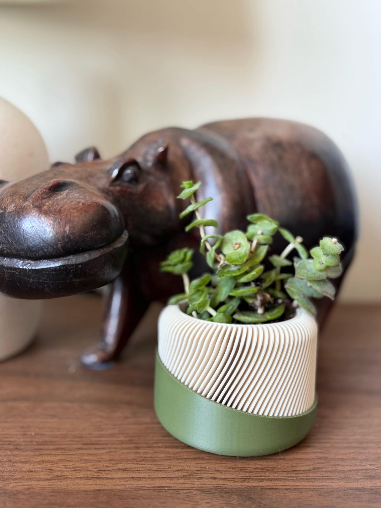 3D Printed Textured Flowerpot with Drainage