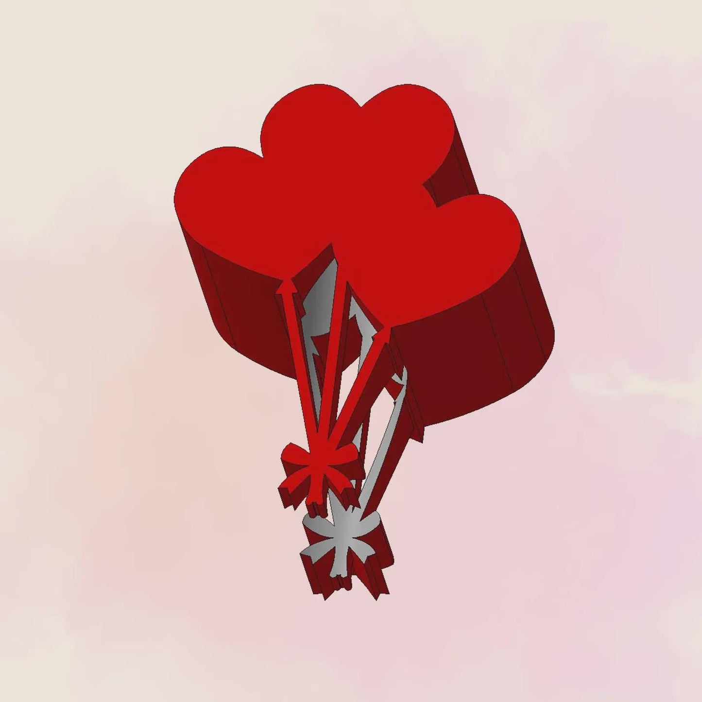 Valentine's Day, Balloons, Airy Hearts, Straw Topper