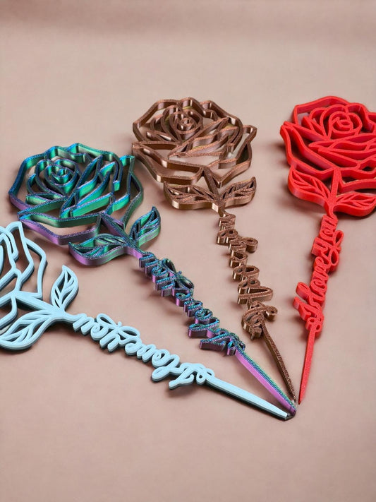 Personalized “I Love You” Rose Stem