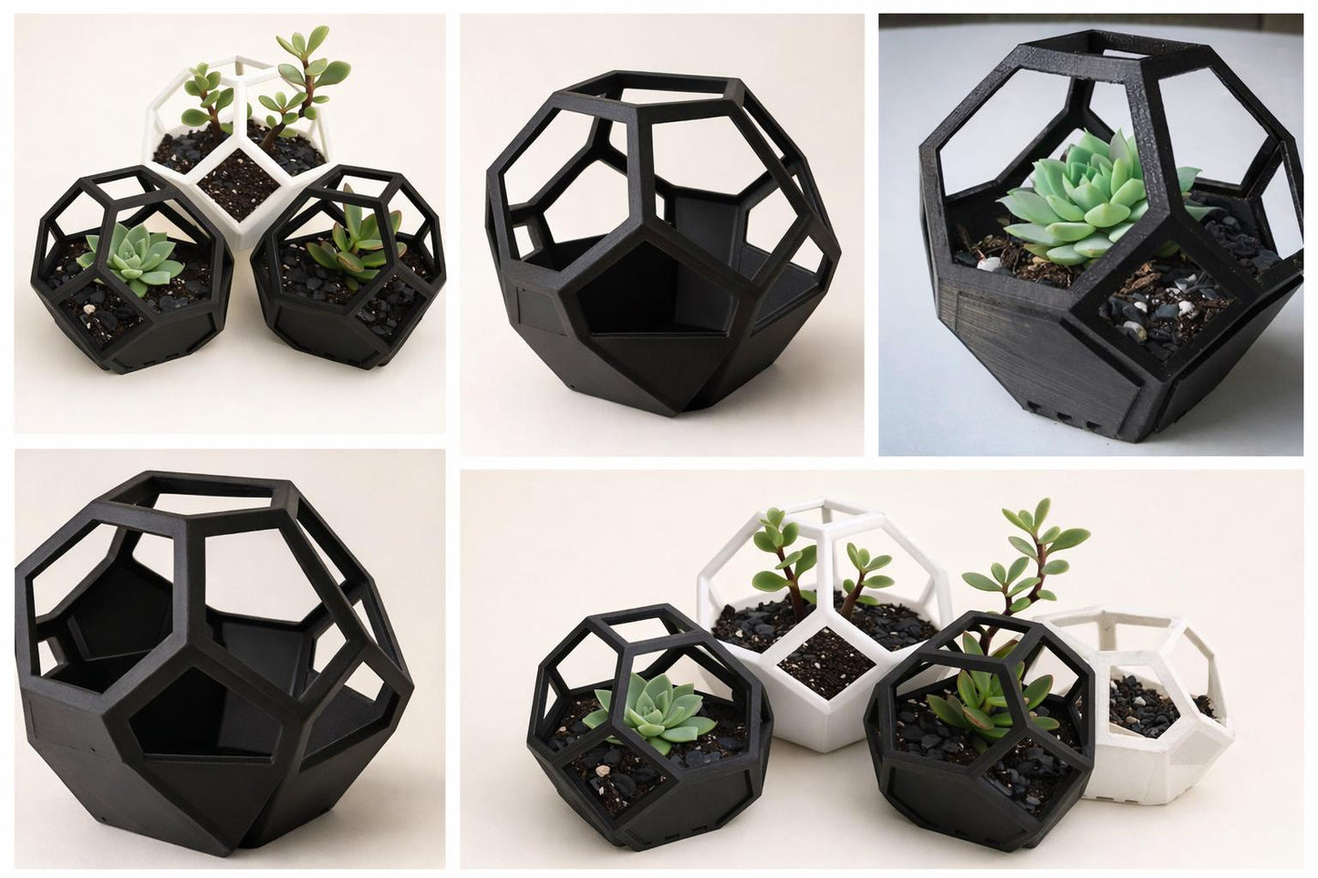 Geometric 3D Modern Succulent Pot Terrarium Planter