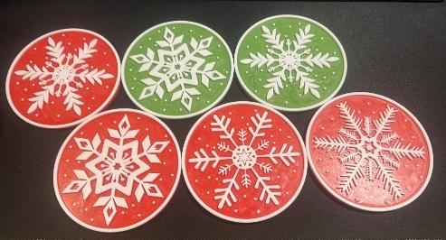 Snowflake Holiday Coasters, Set of 4