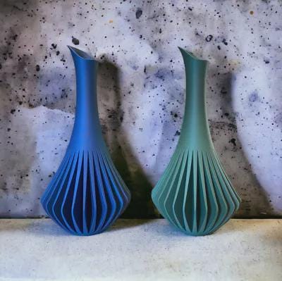 The “Luxe Ripple Bloom Vase” – Modern Sculptural 3D Printed Accent Vase