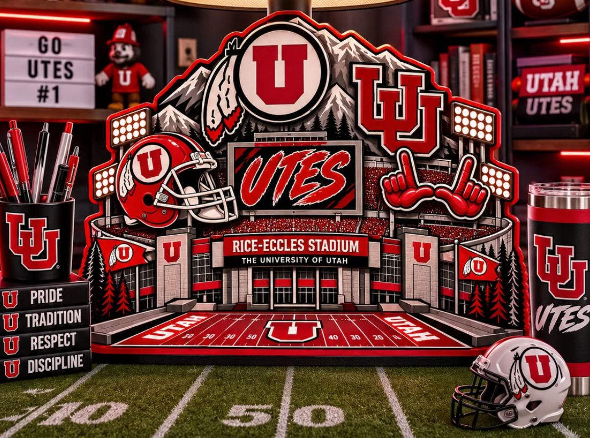 Custom College Football Lithophane Lamp – 3D Printed Sports Décor | UniqueXclusives