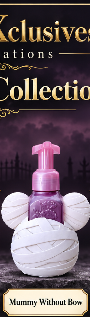 Mummy Mouse Ear Foaming Soap Holder for Bath & Body Works, Orange Bow, Halloween Bathroom Decor