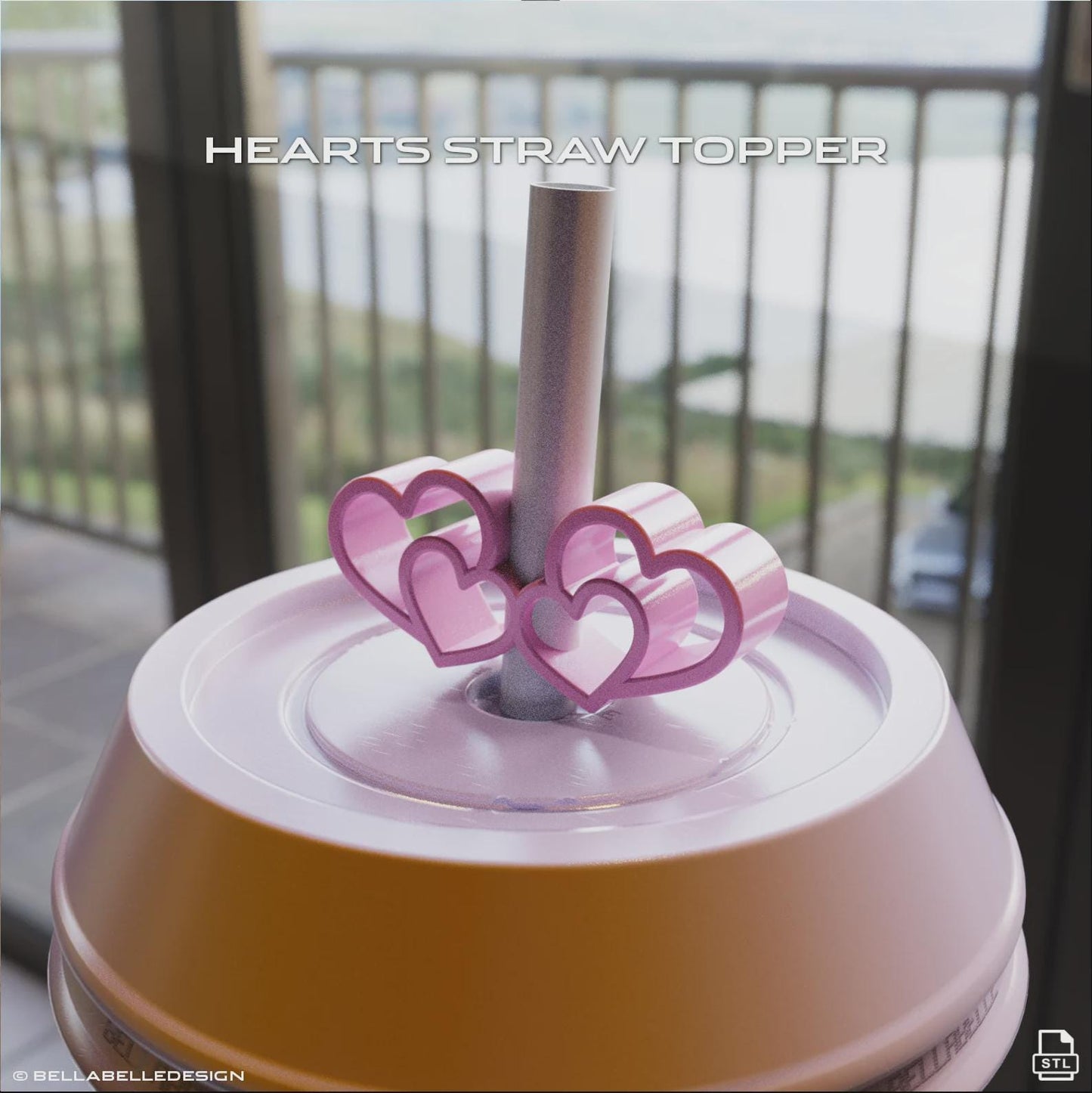 Love Hearts Straw Topper