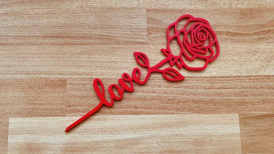 LOVE Rose Script Décor – 3D Printed Valentine’s Day Gift