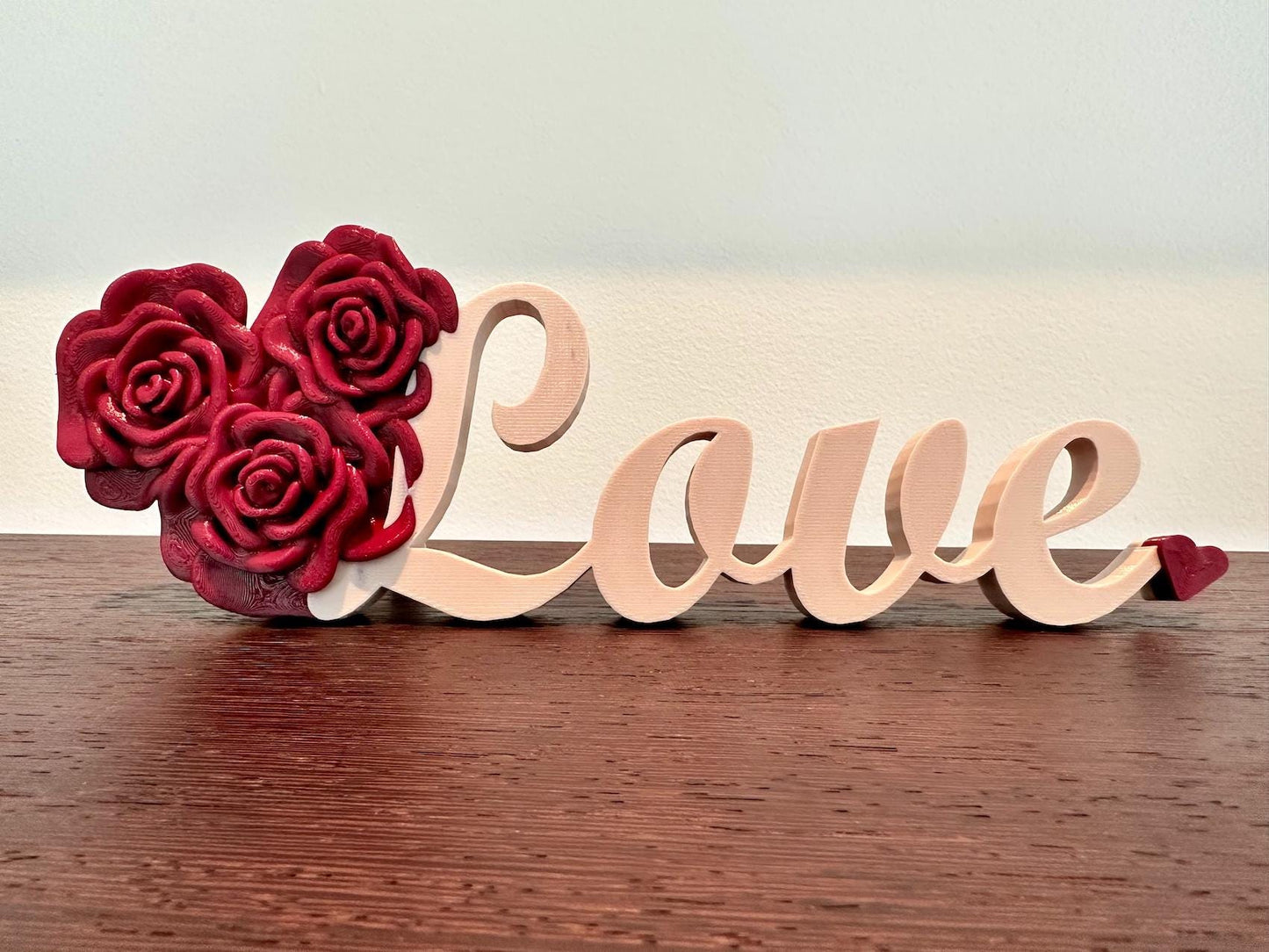 3D Printed LOVE Rose Sign