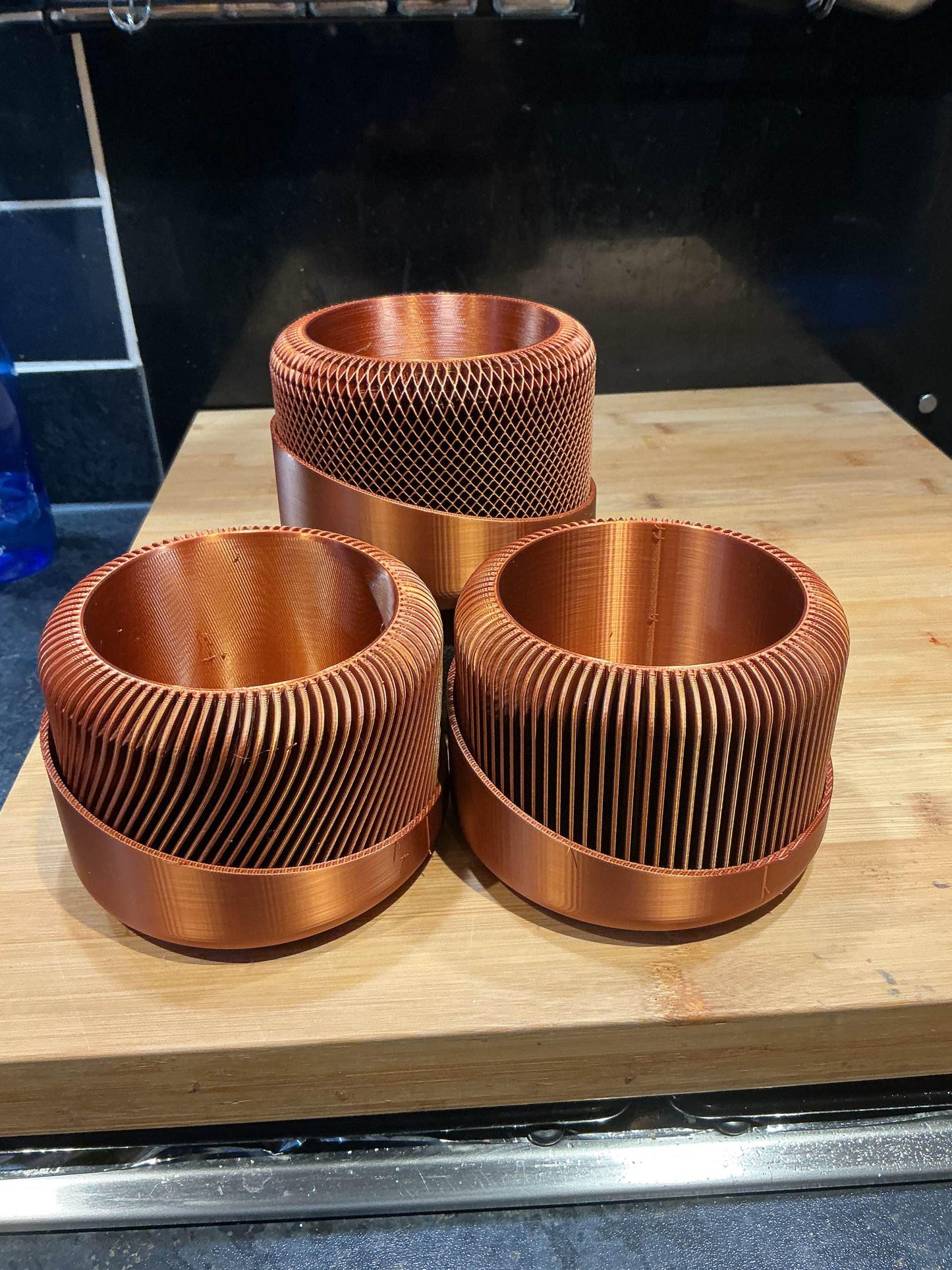 3D Printed Textured Flowerpot with Drainage