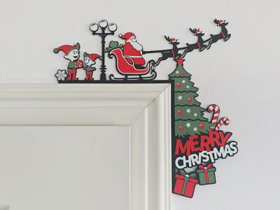 Door Corner Hangers-Merry Christmas Santa