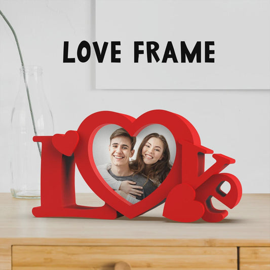 LOVE Photo Frame | Heart Center Couple Picture Display | Valentine’s Day Gift