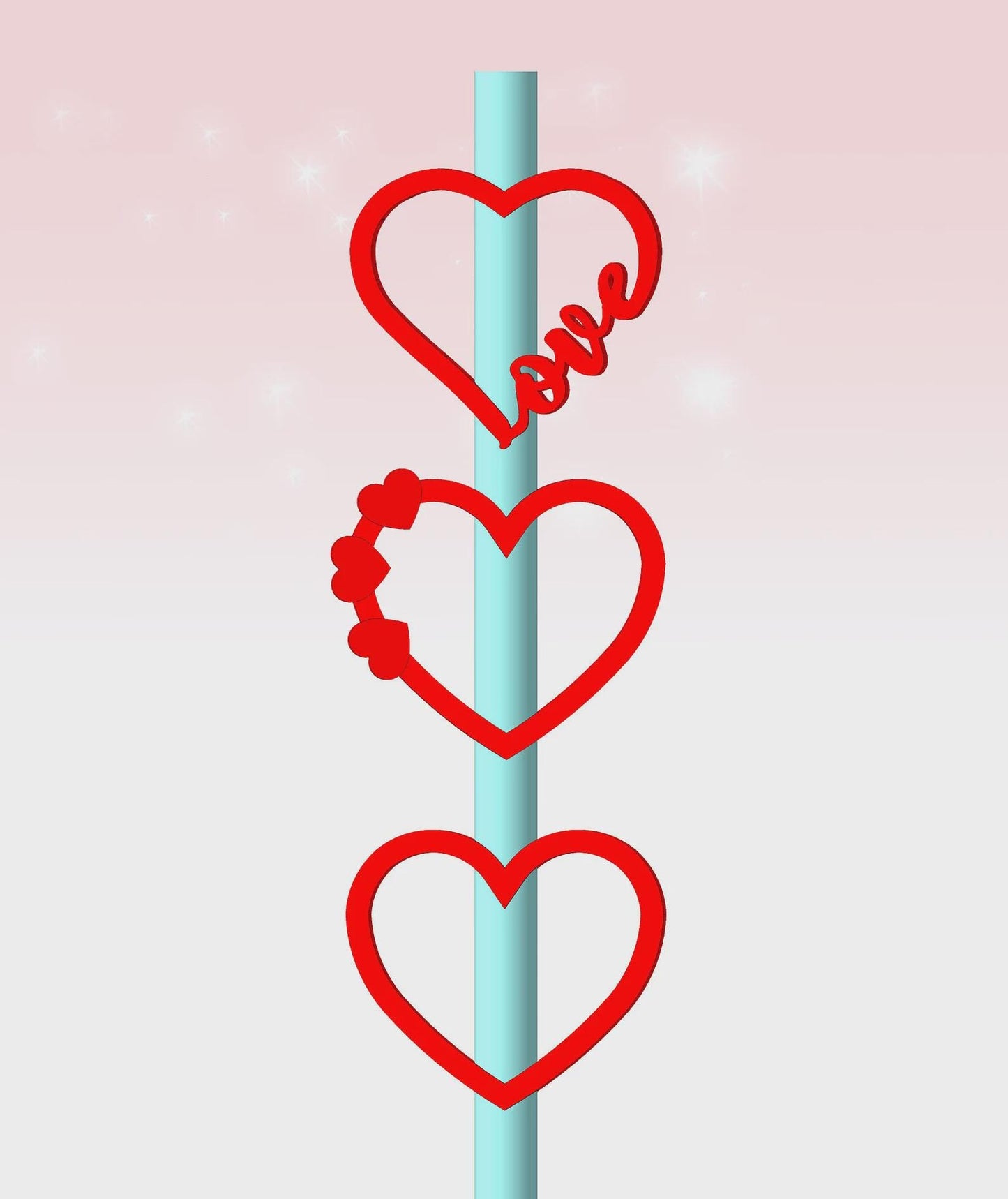 Heart Straw Toppers (Set of 3)