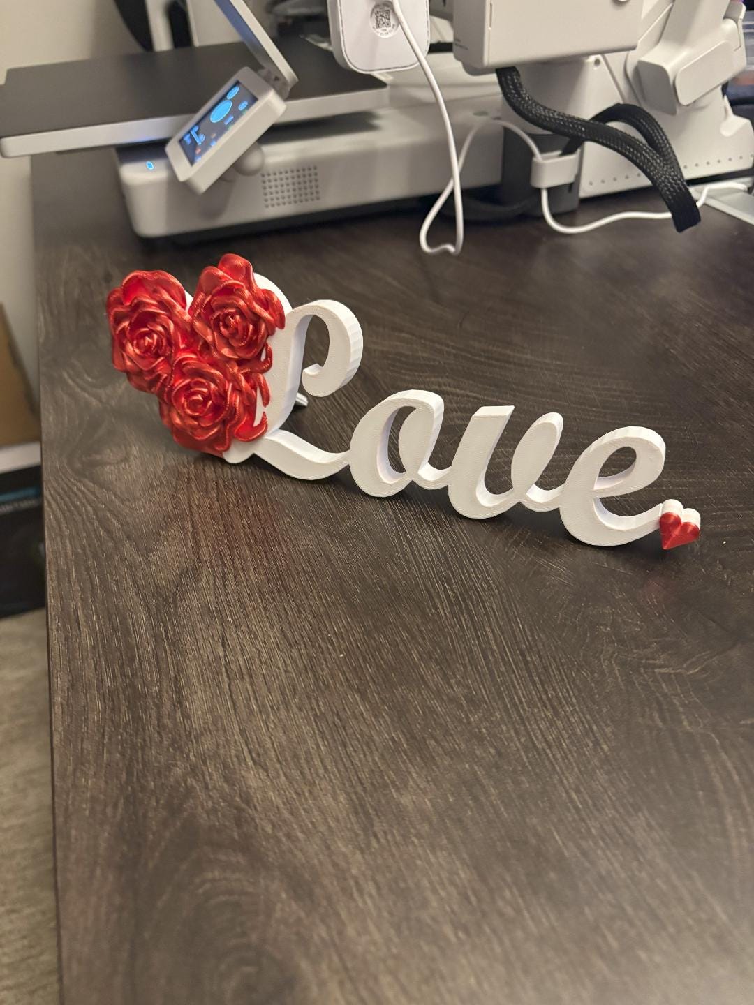 3D Printed LOVE Rose Sign