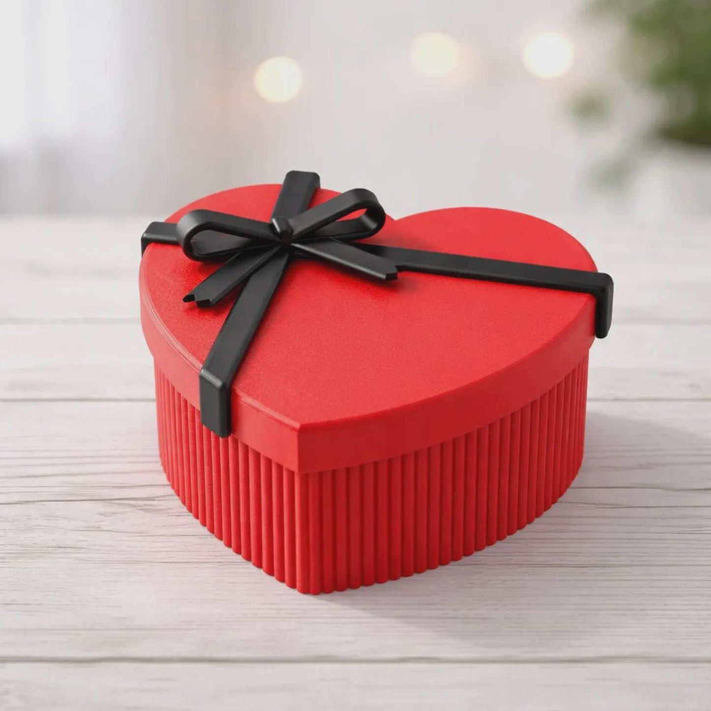 Heart Gift Box with Bow| Valentine Ribbon Lid Style | Jewelry & Small Gift Storage