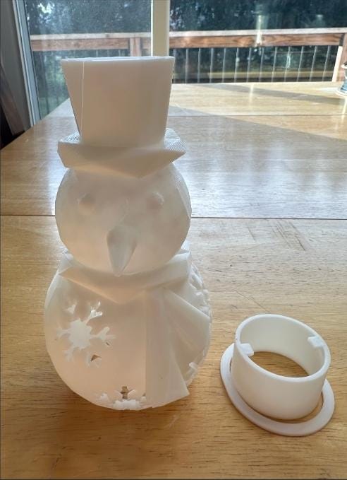 Christmas Snowman tea light