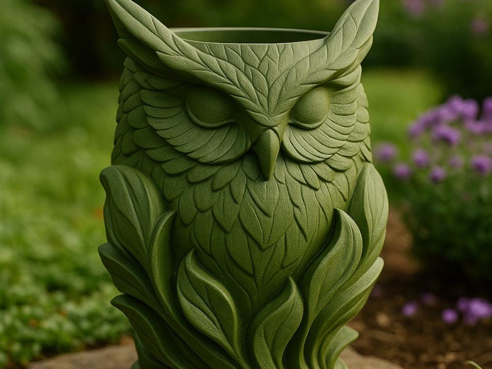 Unique Carved Owl Holder