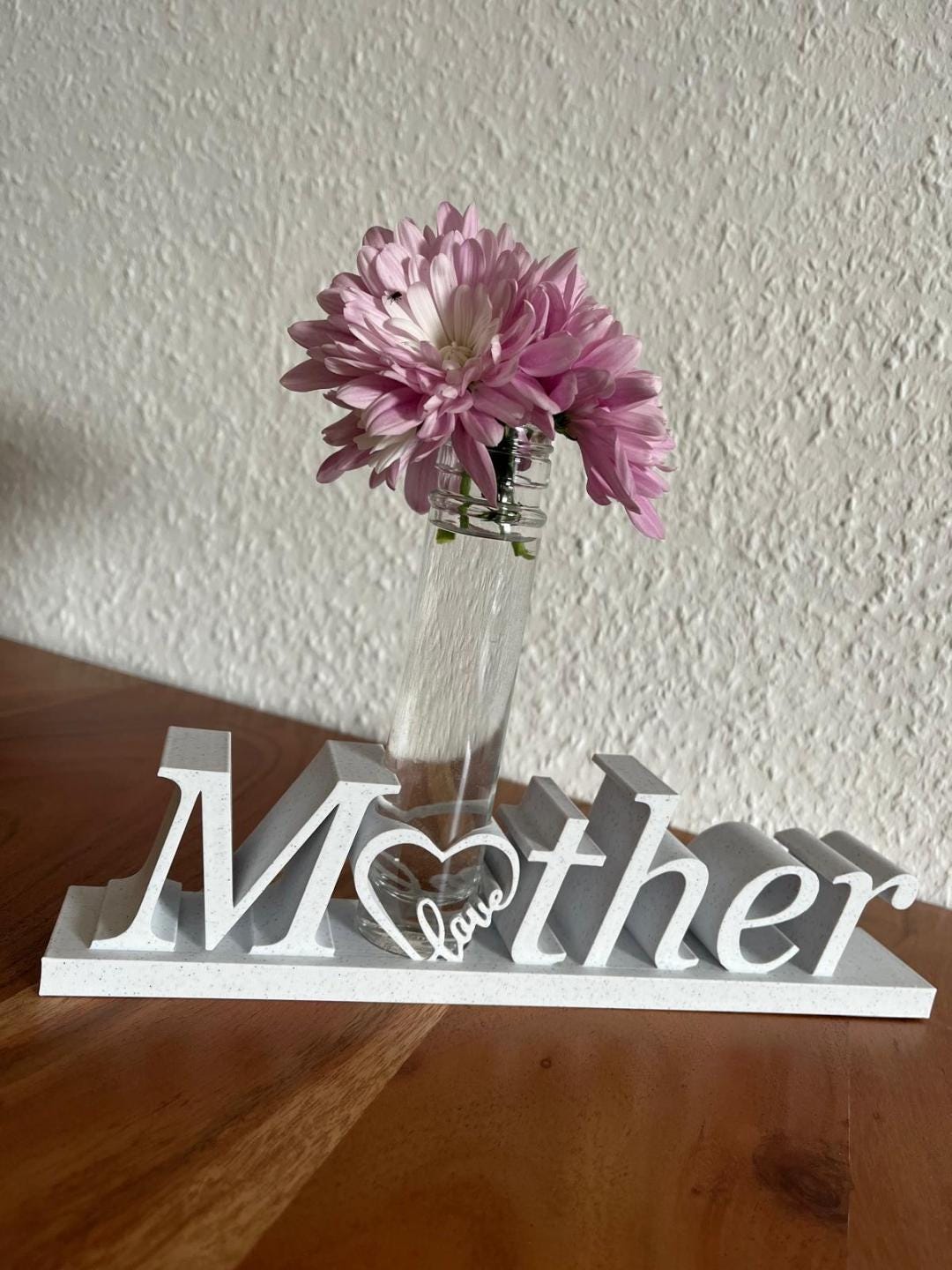 Personalized 3D Printed Mother’s Day Gift | Mom Mama Decor | Floral Heart Sign | Custom Mother Gift