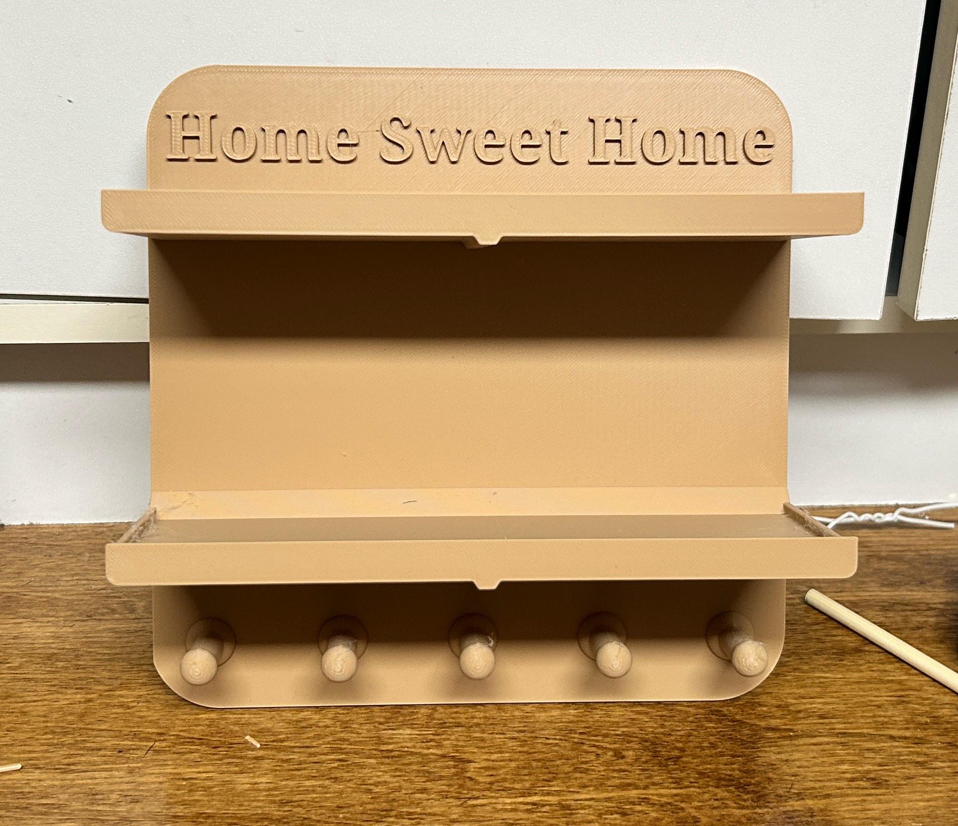 Custom CWall Mounted Key Holder with Shelf | 3D Printed Entryway Organizer | Modern Home Key Rack | Housewarming Gift