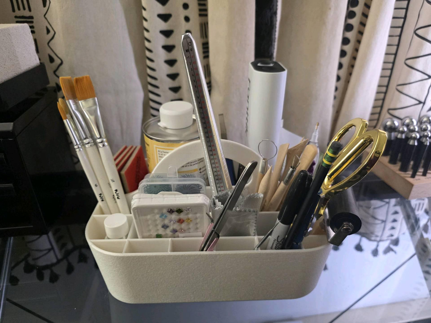 3D Printed Bathroom Organizer | Makeup & Vanity Storage Tray | Modern Cosmetic Holder | Countertop Organizer | Gift for Her