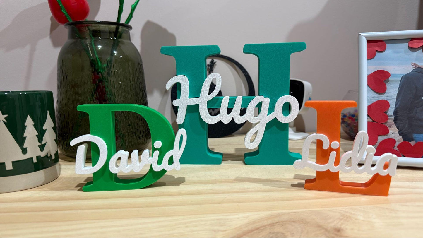 Personalized 3D Printed Name Sign | Custom Letter & Name Decor | Floral Initial, Script Art | Nursery, Wedding or Home Gift