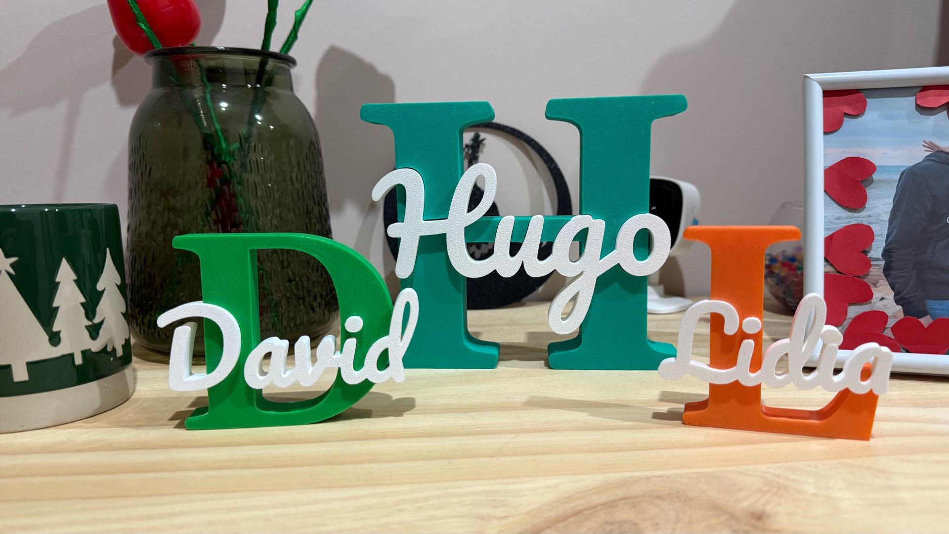 Personalized 3D Printed Name Sign | Custom Letter & Name Decor | Floral Initial, Script Art | Nursery, Wedding or Home Gift