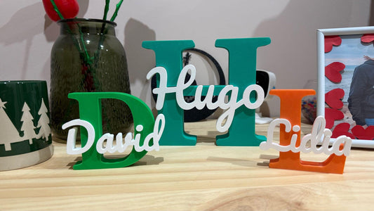 Personalized 3D Printed Name Sign | Custom Letter & Name Decor | Floral Initial, Script Art | Nursery, Wedding or Home Gift