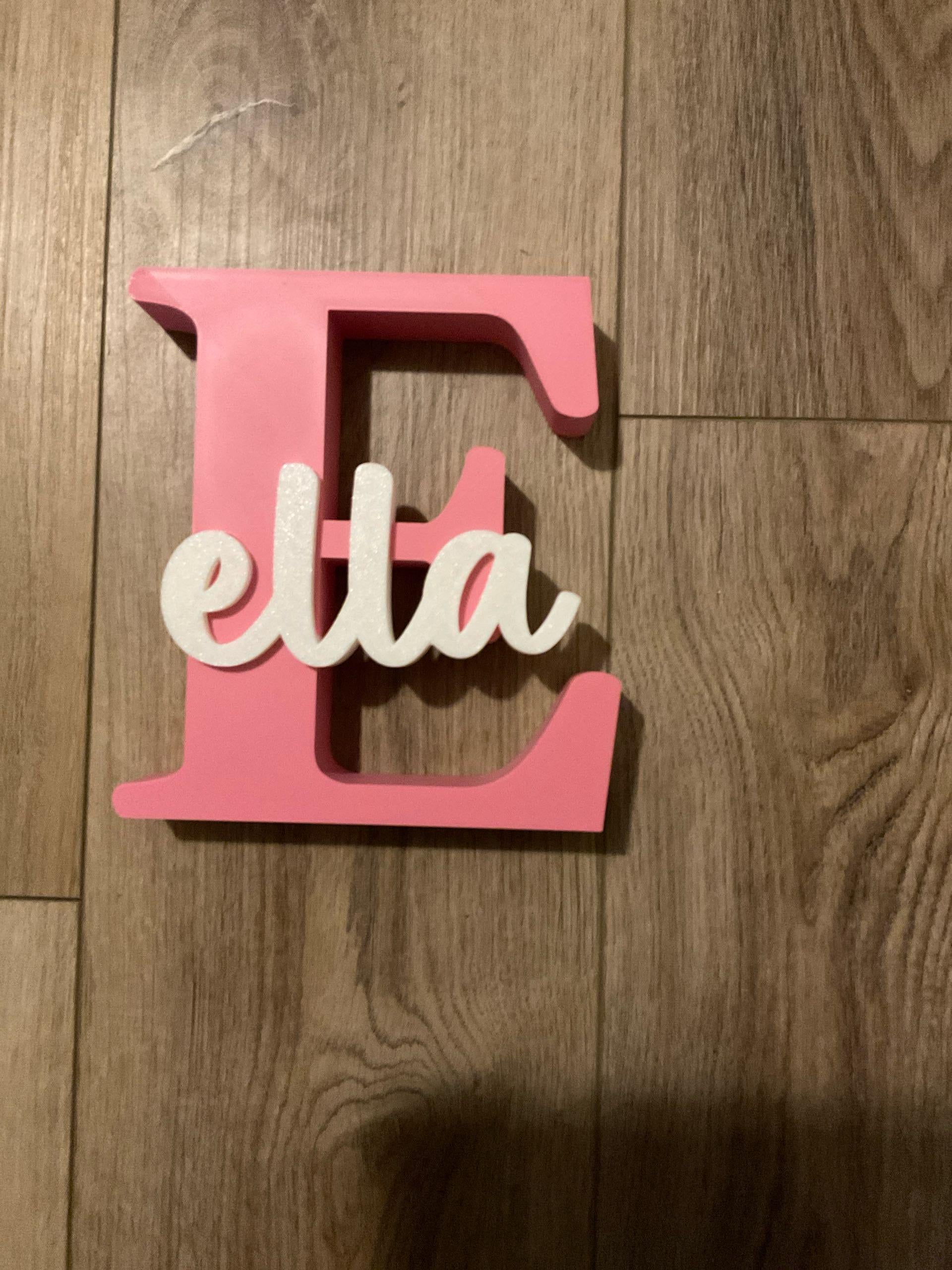 Personalized 3D Printed Name Sign | Custom Letter & Name Decor | Floral Initial, Script Art | Nursery, Wedding or Home Gift