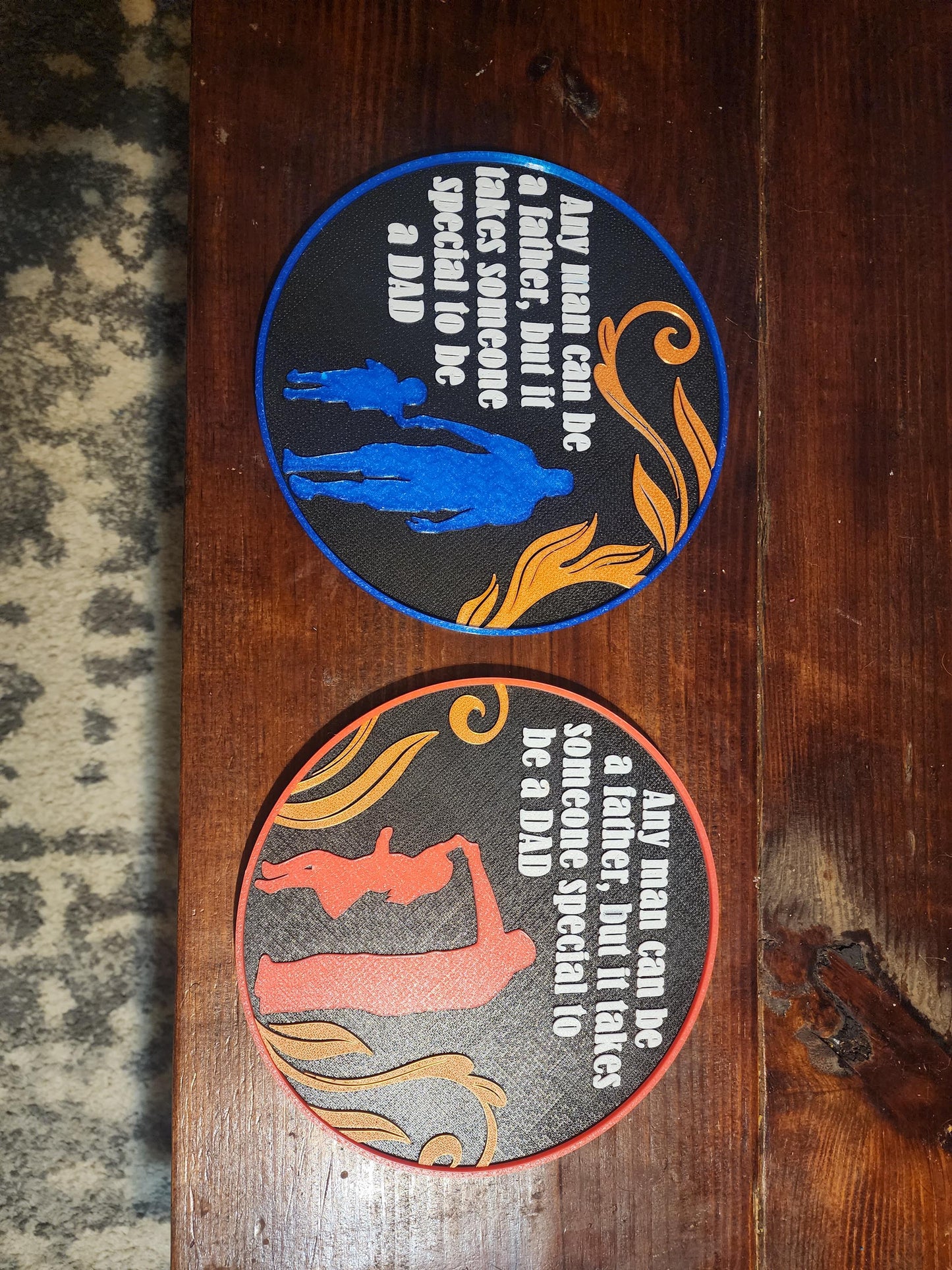 Funny Dad Coasters | 3D Printed Father’s Day Gift | Best Dad Ever | Drink Coasters for Dad