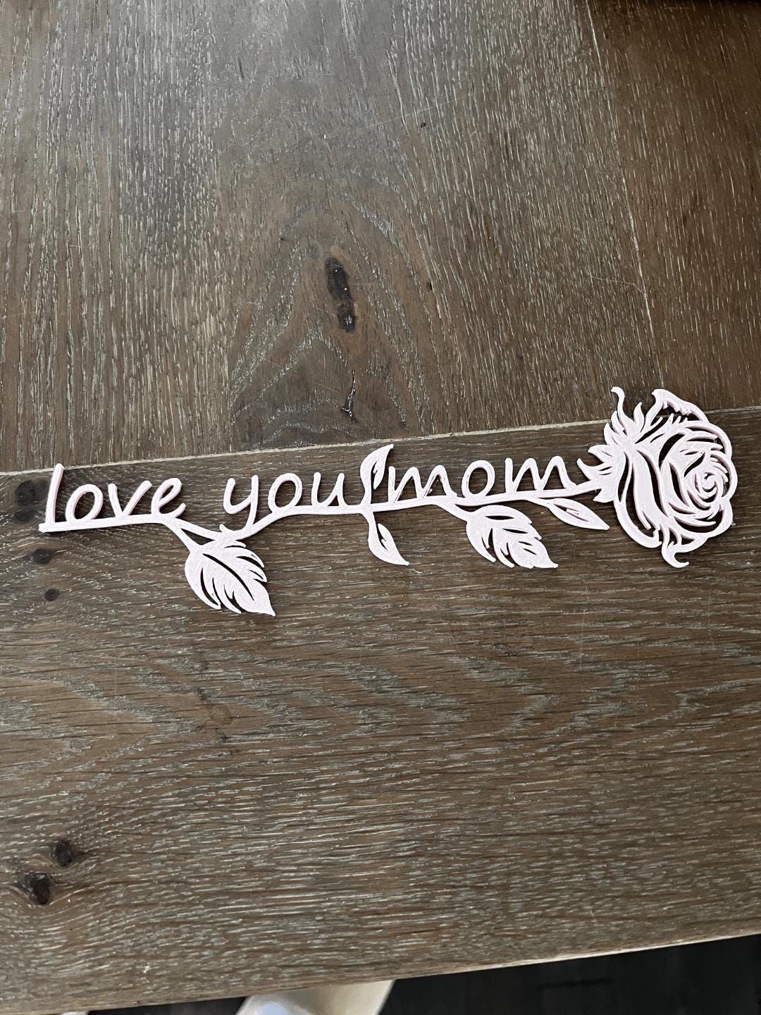 Personalized 3D Printed Mother’s Day Gift | Mom Mama Decor | Floral Heart Sign | Custom Mother Gift